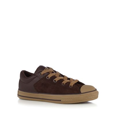 Converse Boys' brown leather trainers